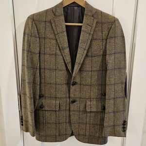 Classic Brown Plaid Men's Blazer